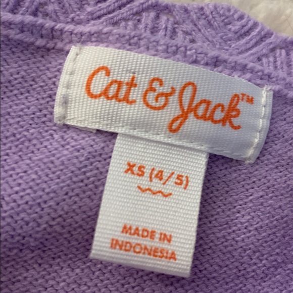Cat & Jack Lavender Sweater Dress XS 4/5 EUC Short  Sleeves - Picture 7 of 13